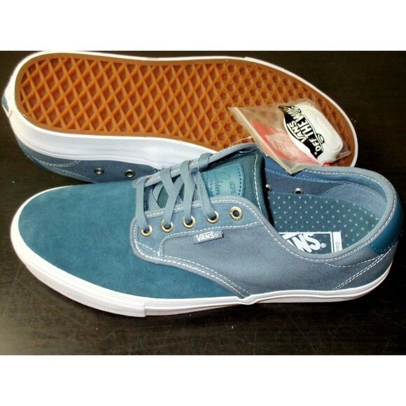 Vans Men's Chima Ferguson Pro Mirage Blue White Suede Canvas shoes Sizes NIB - Picture 1 of 5